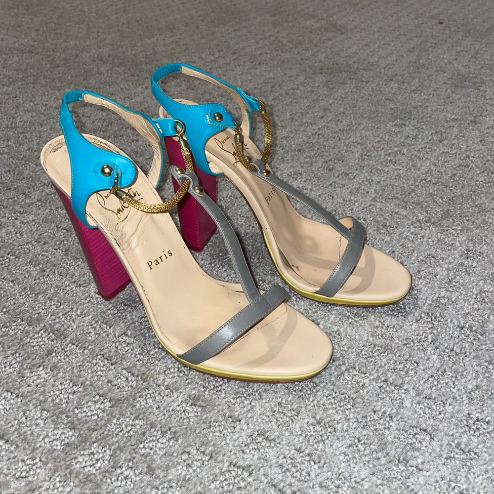 Christian Louboutin block heel size 38